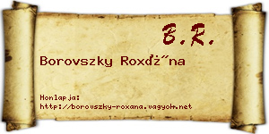 Borovszky Roxána névjegykártya